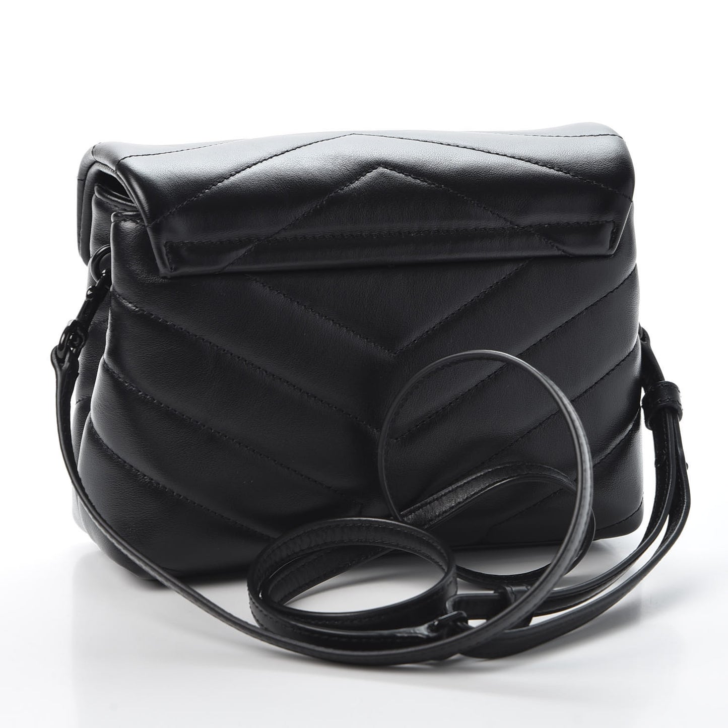 Calfskin Y Quilted Monogram Toy Loulou Crossbody Bag Black