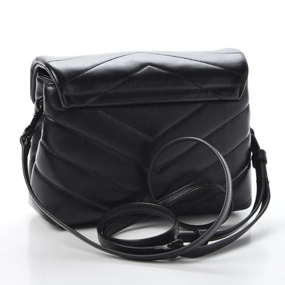 Saint Laurent Calfskin Y Quilted Monogram Toy Loulou Crossbody Bag Black 2 of 10