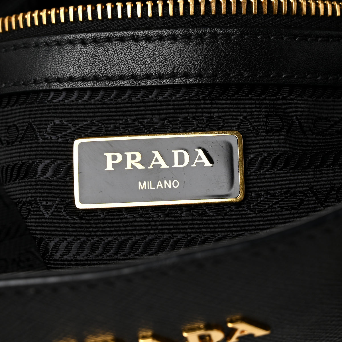 Prada Saffiano Soft Calfskin Small Zippered Tote Black 6 of 12