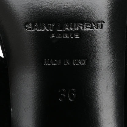 Saint Laurent Velvet LouLou Mules 36 Black 7 of 9