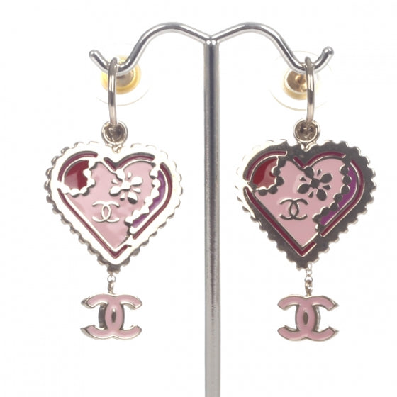 Chanel Heart CC Drop Earrings 1 of 5