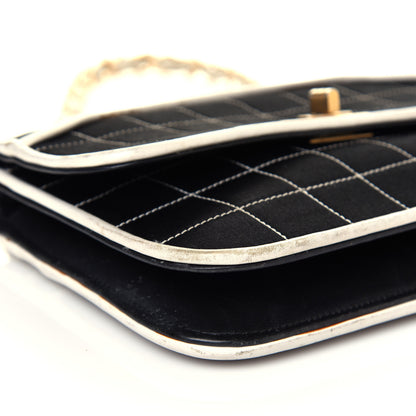 Chanel Satin Quilted Chocolate Bar Flap Black 8 of 12