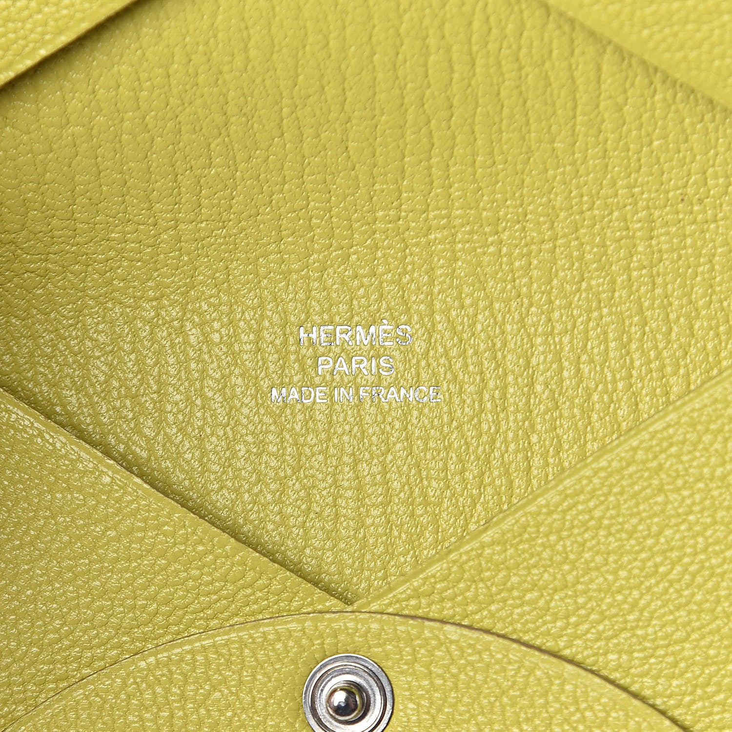 Hermes Chevre Mysore Calvi Card Case Lime 6 of 7