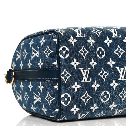 Louis Vuitton Monogram Jacquard Denim Speedy Bandouliere 25 Bleu 8 of 11