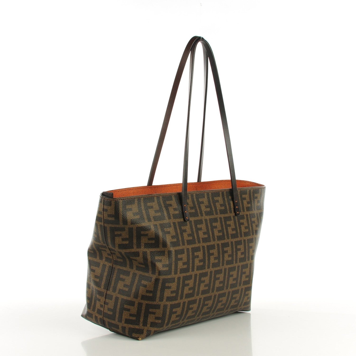 Fendi Zucca Spalmati Small Roll Tote Tobacco Orange 4 of 9