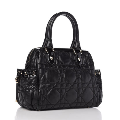 Christian Dior Lambskin Cannage 2 Dior Zip Top Satchel Black 3 of 10