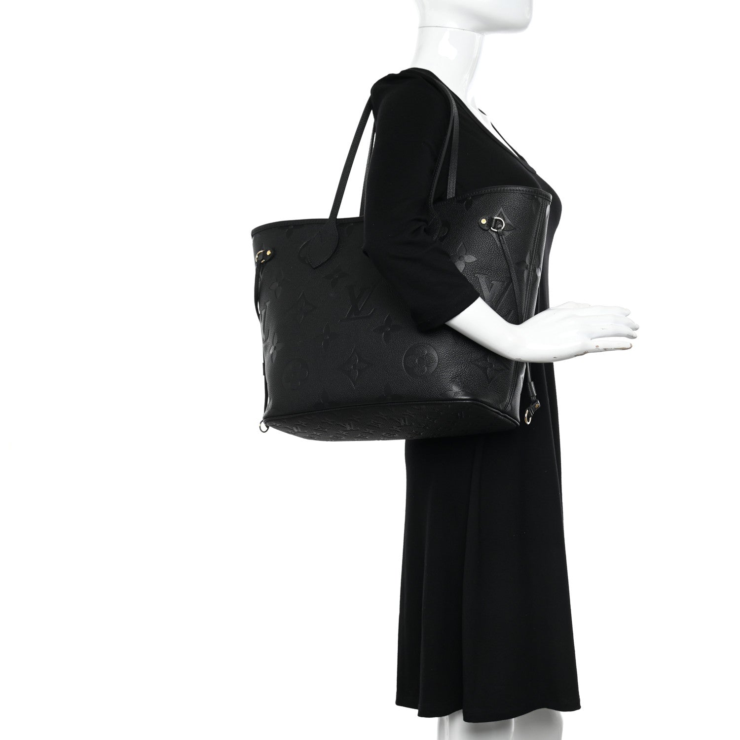Louis Vuitton Empreinte Monogram Giant Neverfull MM Black 2 of 11