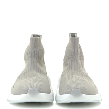 Balenciaga Ribbed Knit Womens Speed 2.0 Transparent Sole Sneakers 39 Baltic Grey White 3 of 12