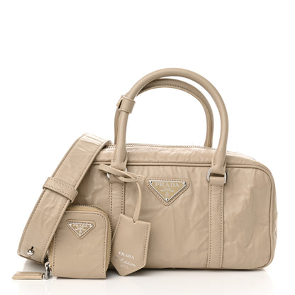 Prada Nappa Antique Small Re-Edition 2001 Two Handle Crossbody Bag Deserto 3 of 11