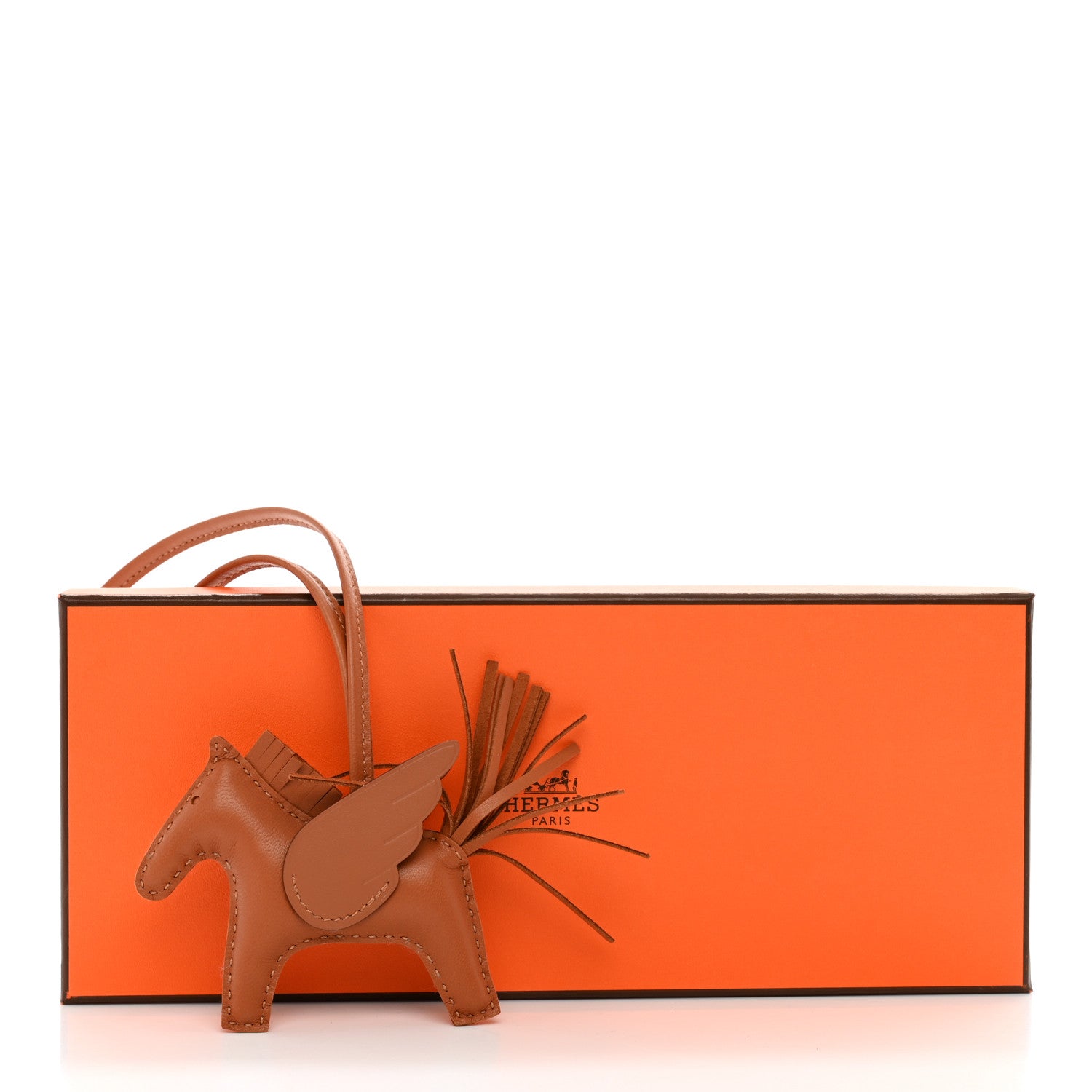 Hermes Milo Lambskin Swift Grigri Rodeo Pegase Horse Bag Charm PM Gold 6 of 6