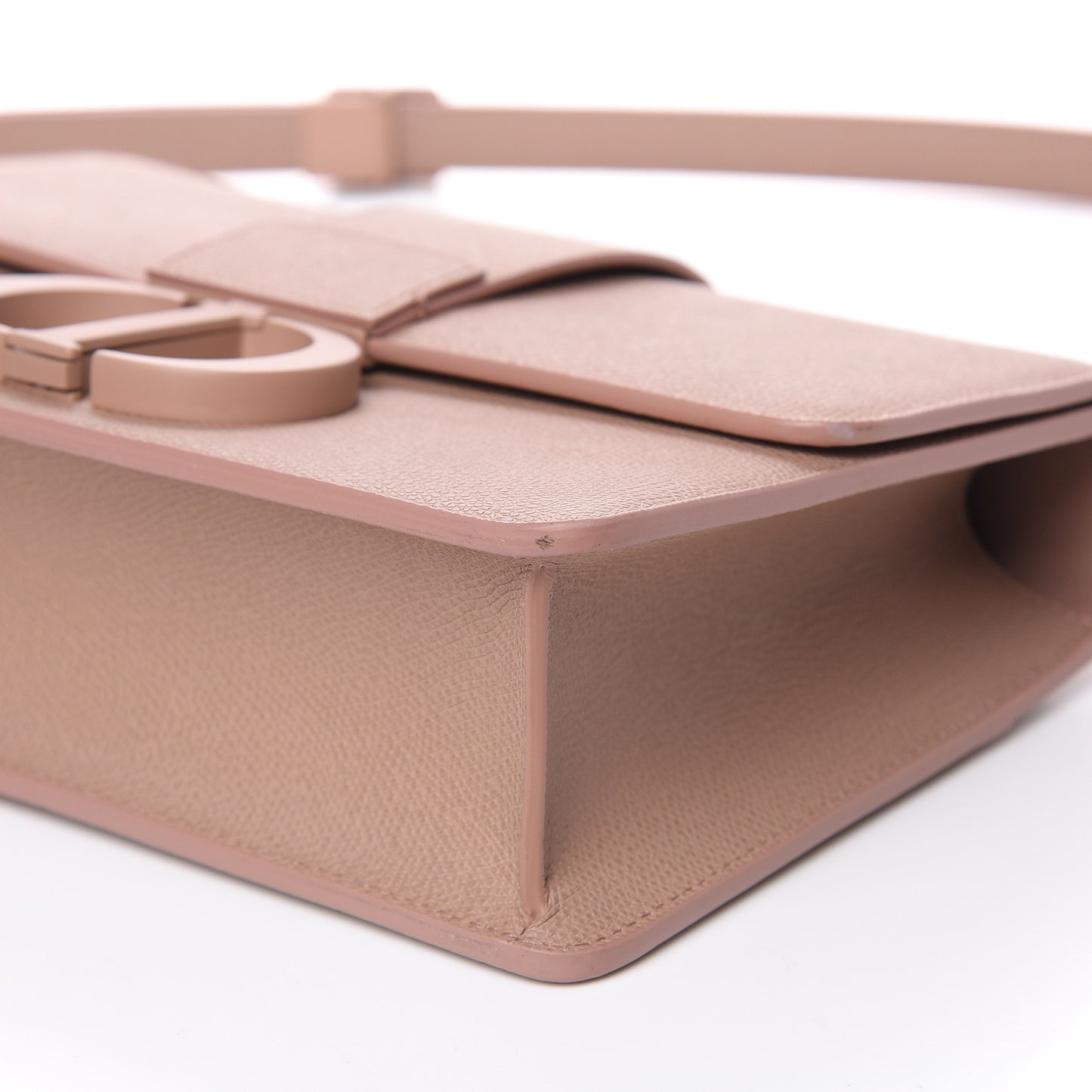 Ultra Matte Grained Calfskin 30 Montaigne Flap Bag Blush
