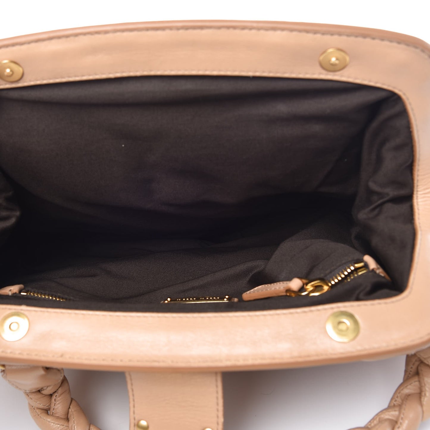 Nappa Matelasse Coffer Frame Tote Beige
