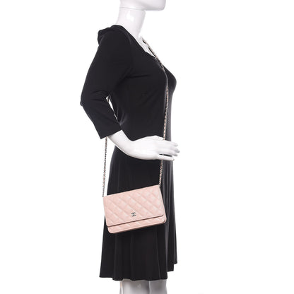 Chanel Caviar Quilted Wallet On Chain WOC Light Pink 2 of 13