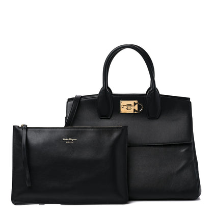 Salvatore Ferragamo Calfskin Medium Studio Bag Black 1 of 16