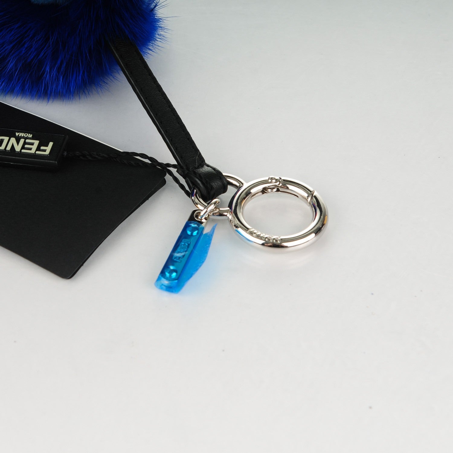 Fendi Mink Fox Fur Kid Monster Bag Bug Charm Blue Multicolor 3 of 4
