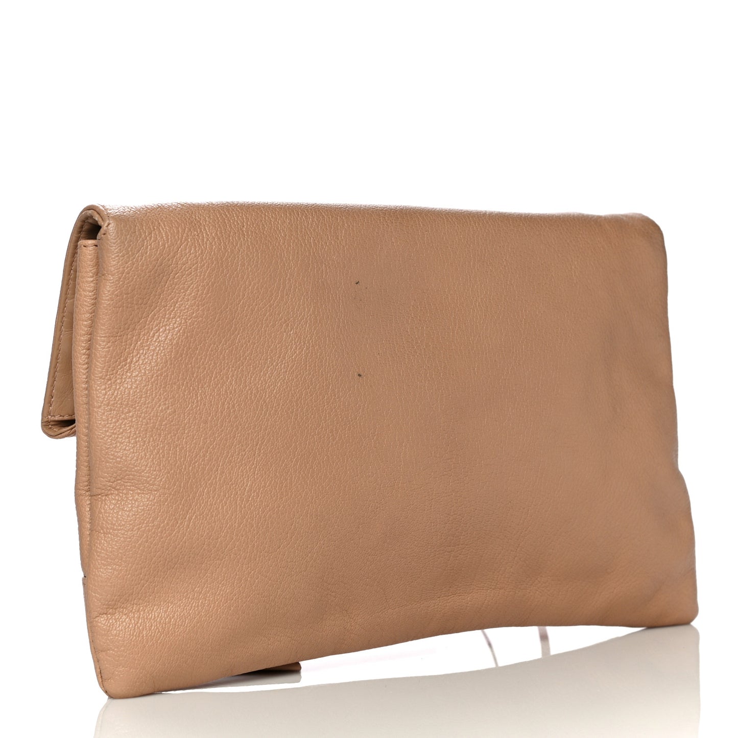 Chevre Gold Metallic Edge Hardware Envelope Clutch Tomette