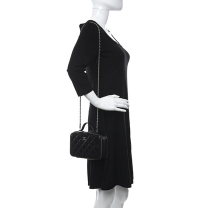 Chanel Shiny Lambskin Quilted CC Vanity Case Black 2 of 12