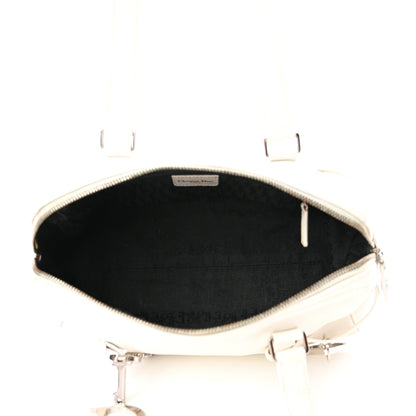 Christian Dior Calfskin Logo Charms Boston White 5 of 12