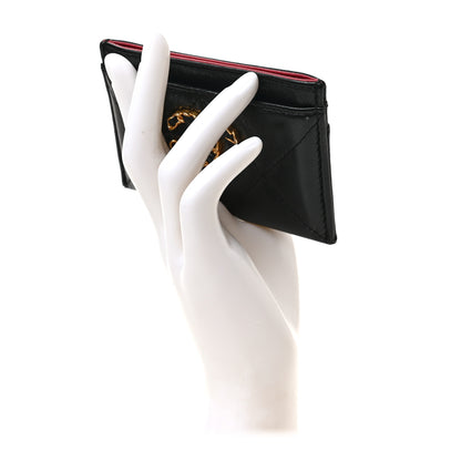 Chanel Shiny Goatskin Quilted Chanel 19 Card Holder Black 2 of 8