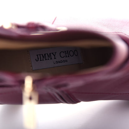 Jimmy Choo Calfskin Mitchell Buckle Bootie 40 Burgundy 8 of 9