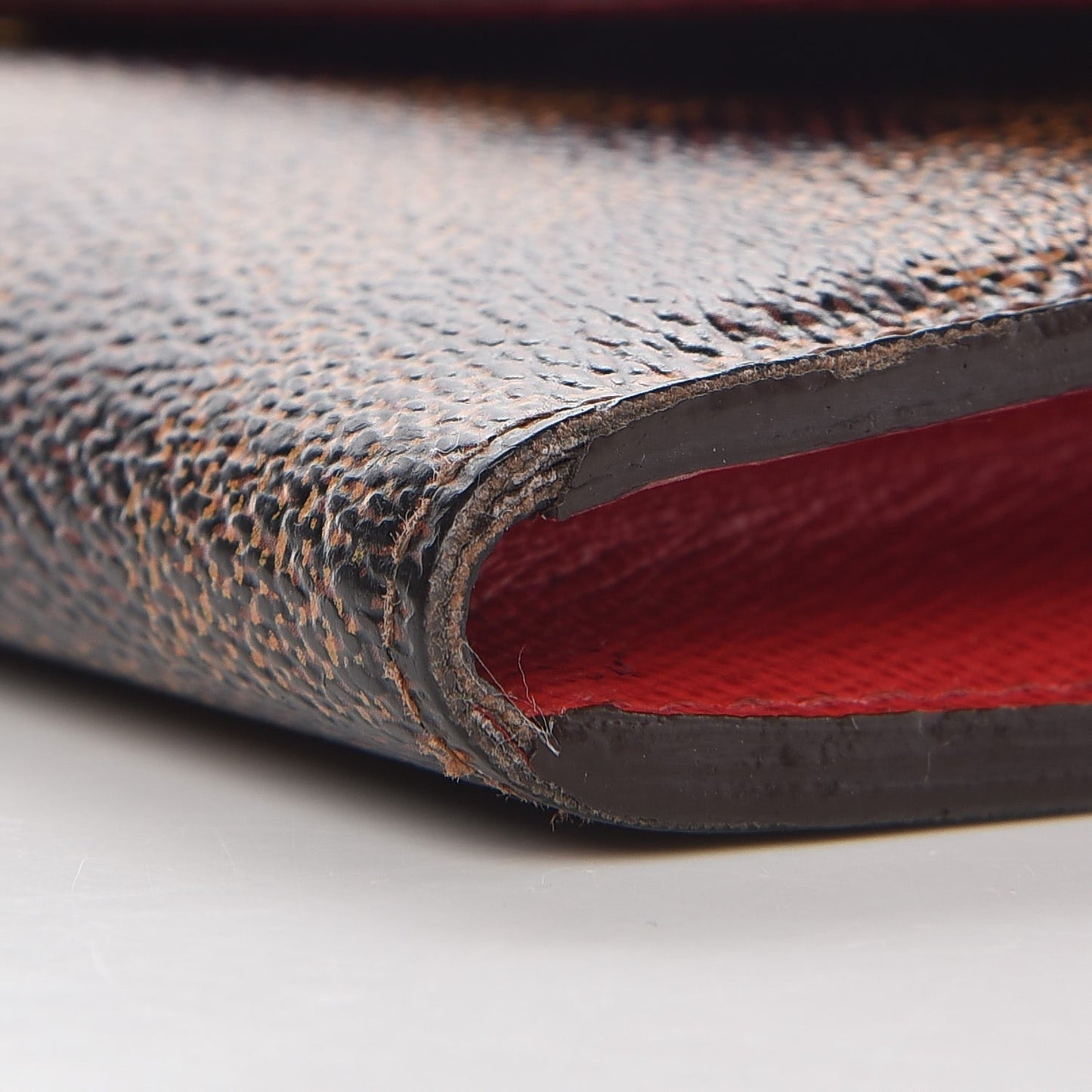 Damier Ebene Emilie Wallet Red