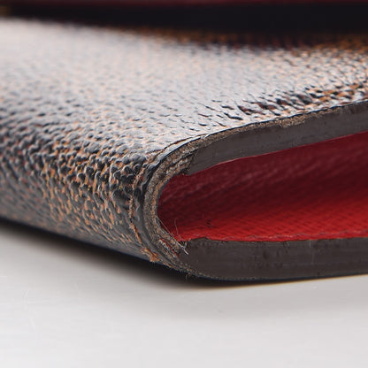 Louis Vuitton Damier Ebene Emilie Wallet Red 10 of 13