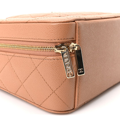 Chanel Caviar Quilted Top Handle Vanity With Chain Dark Beige 9 of 10