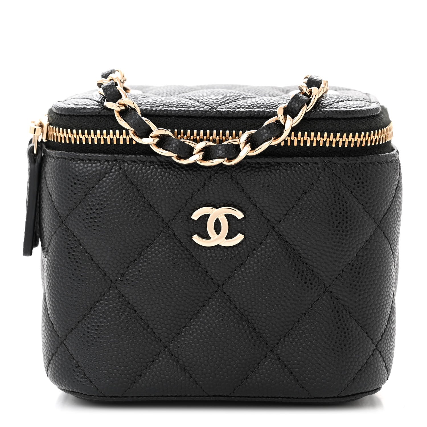 Chanel Caviar Quilted Mini Vanity Case With Chain Black 1 of 11