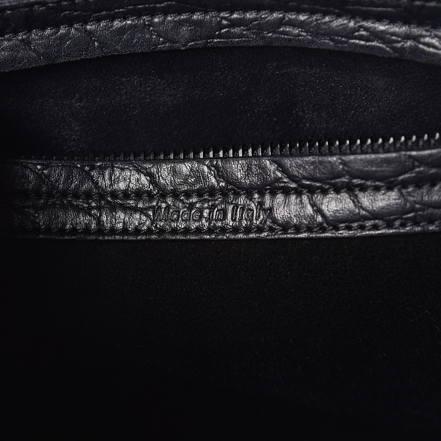 Crocodile Embossed Calfskin Medium Phantom Luggage Black