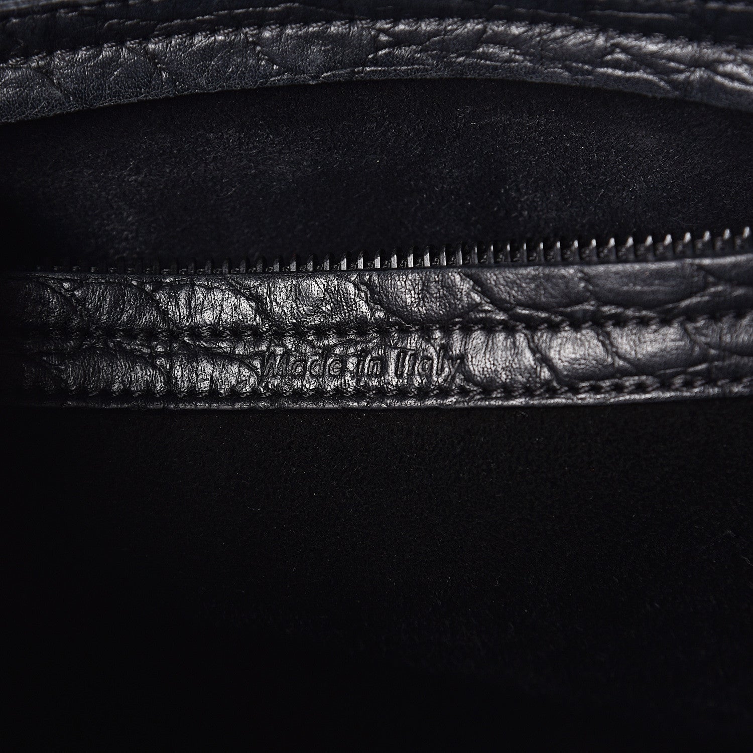 Celine Crocodile Embossed Calfskin Medium Phantom Luggage Black 8 of 11
