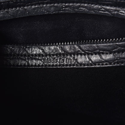 Celine Crocodile Embossed Calfskin Medium Phantom Luggage Black 8 of 11