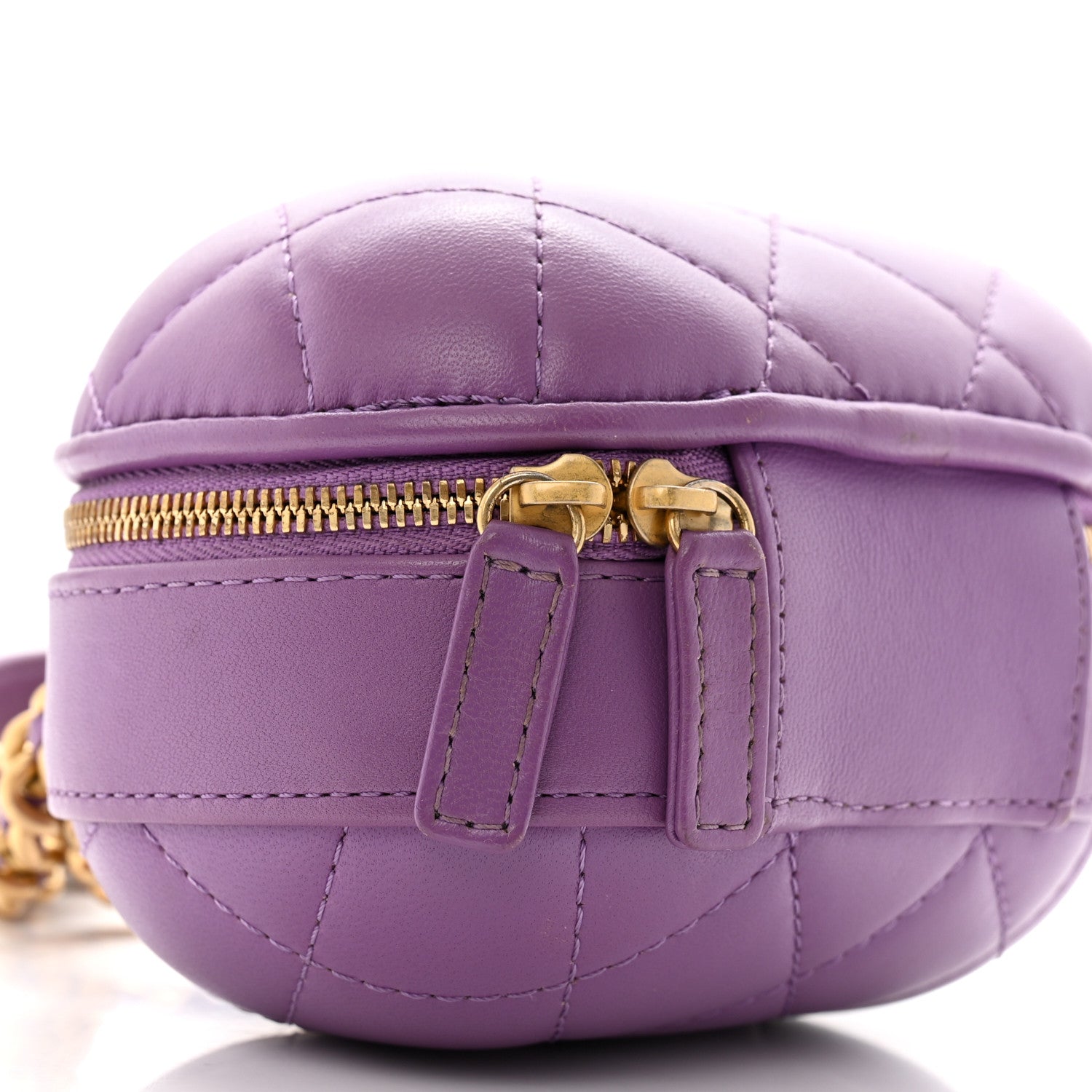 Chanel Lambskin Quilted CC Bubble Vanity Case With Chain Purple 9 of 12