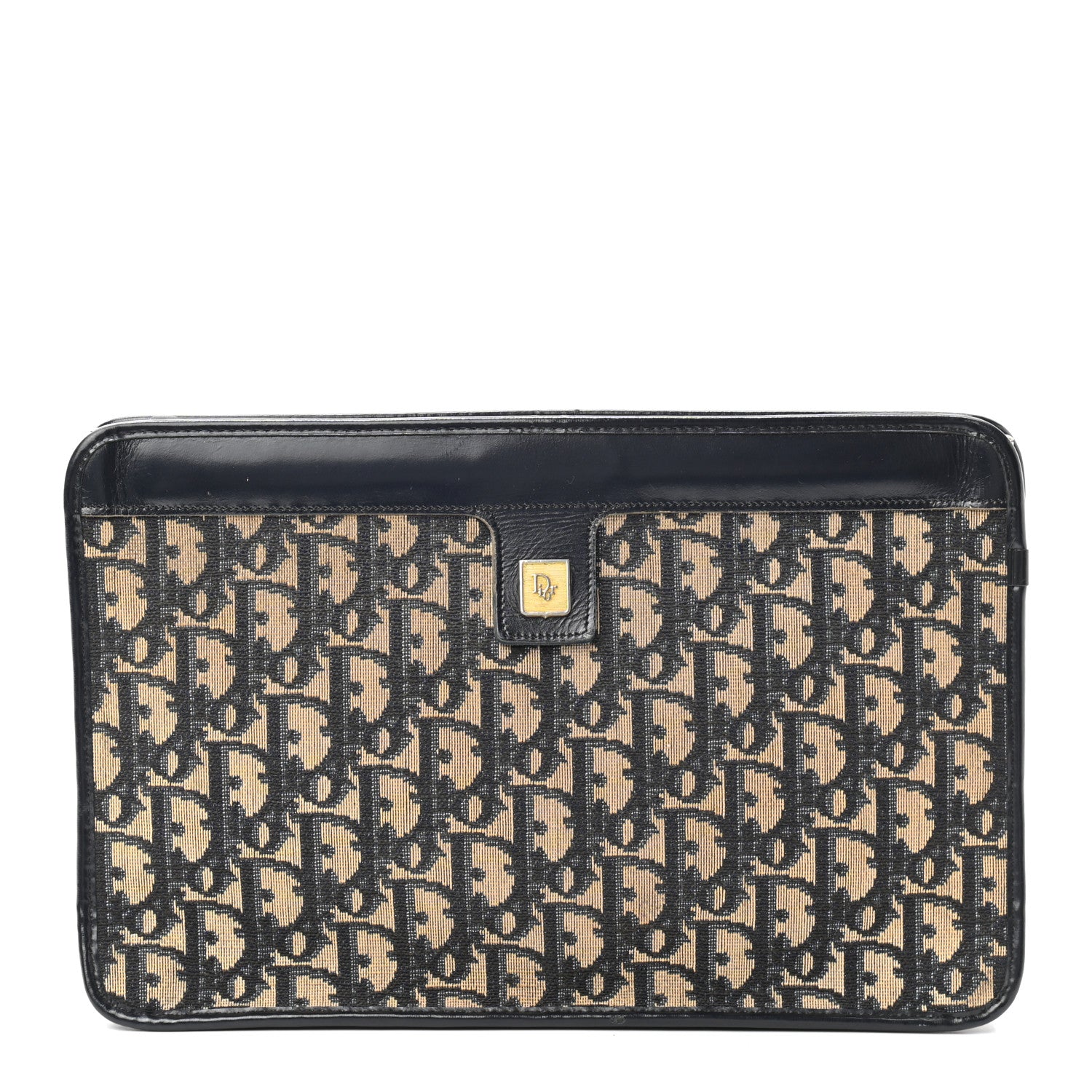 Christian Dior Monogram Pouch Clutch Navy Blue 1 of 6