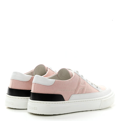 Hermes Canvas Calfskin Deep Sneakers 37 Framboise White 4 of 11