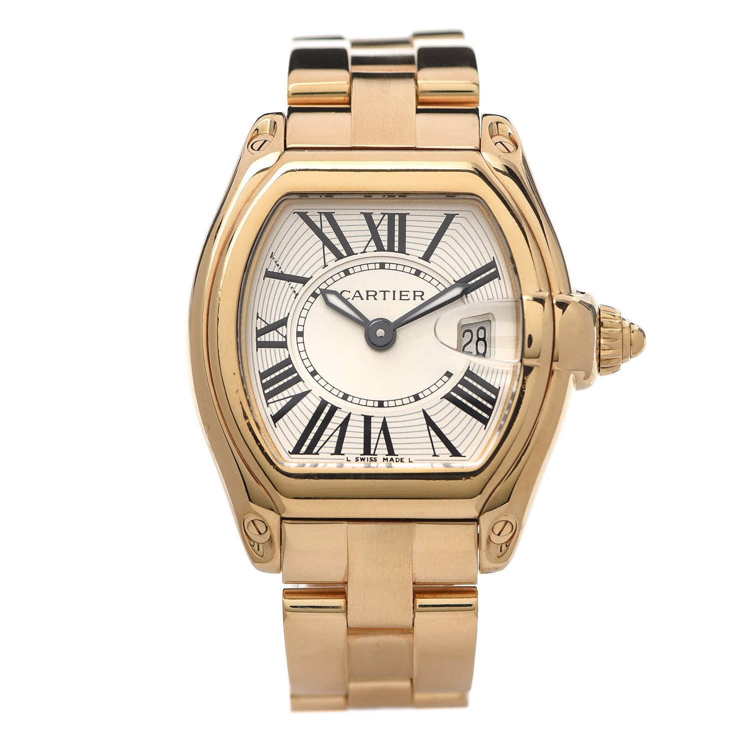 Cartier 18K Yellow Gold 31mm Roadster Quartz Watch 1 of 8