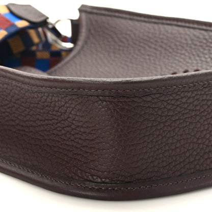Hermes Taurillon Clemence Maxi Quadrille Evelyne TPM Rouge Sellier Bleu Bill Biscuit Rouge H 7 of 9
