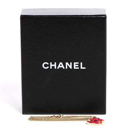 Chanel Enamel CC Necklace Gold Dark Pink 11 of 12