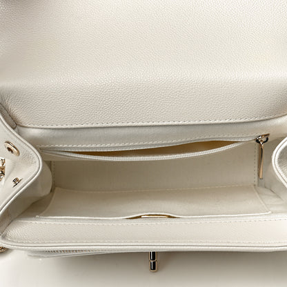 Chanel Caviar Quilted Medium Business Affinity Flap White 5 of 11