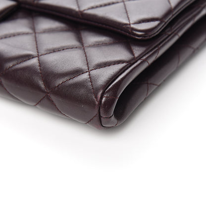 Chanel Lambskin Quilted Clutch With Chain Flap Burgundy 8 of 9