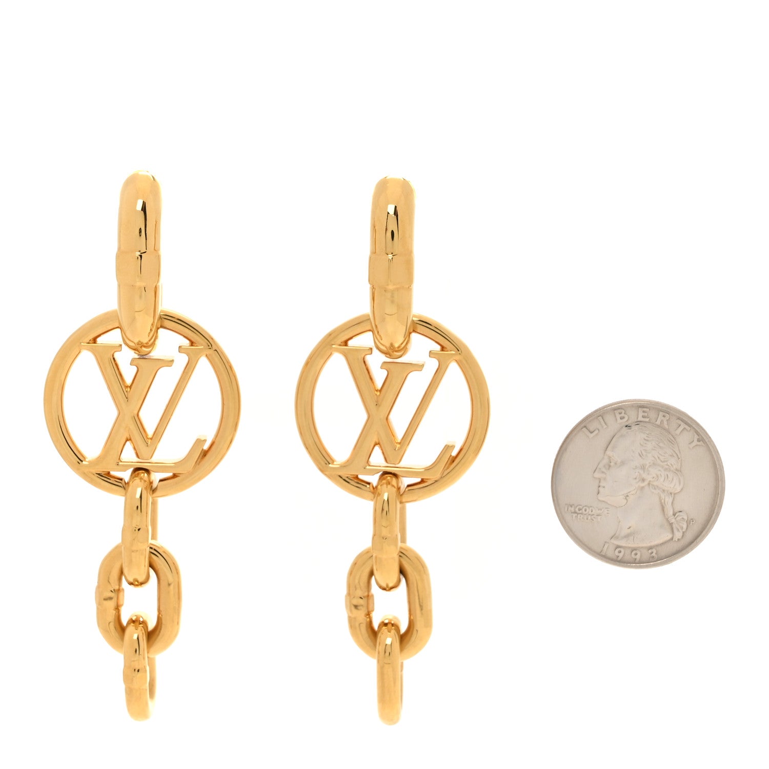 Louis Vuitton LV Chain It Earrings Gold 2 of 7
