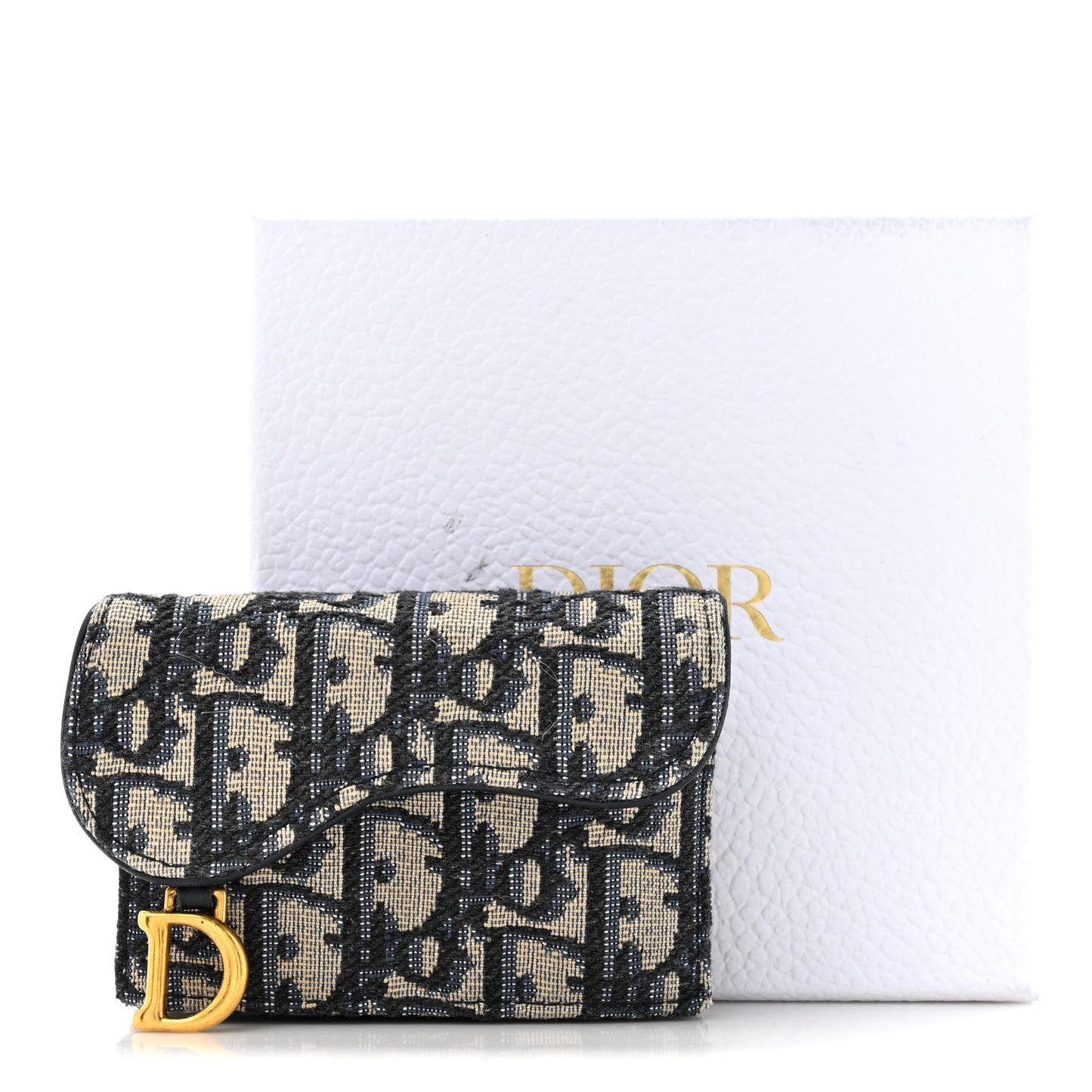 Oblique Saddle Card Holder Blue