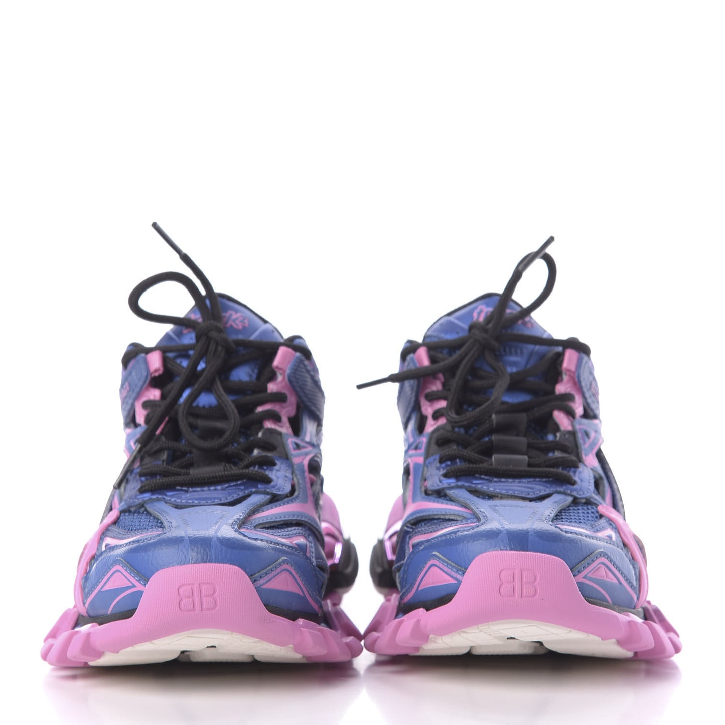 Rubber Mesh Bi-Color Womens Track.2 Open Sneakers 38 Blue Pink