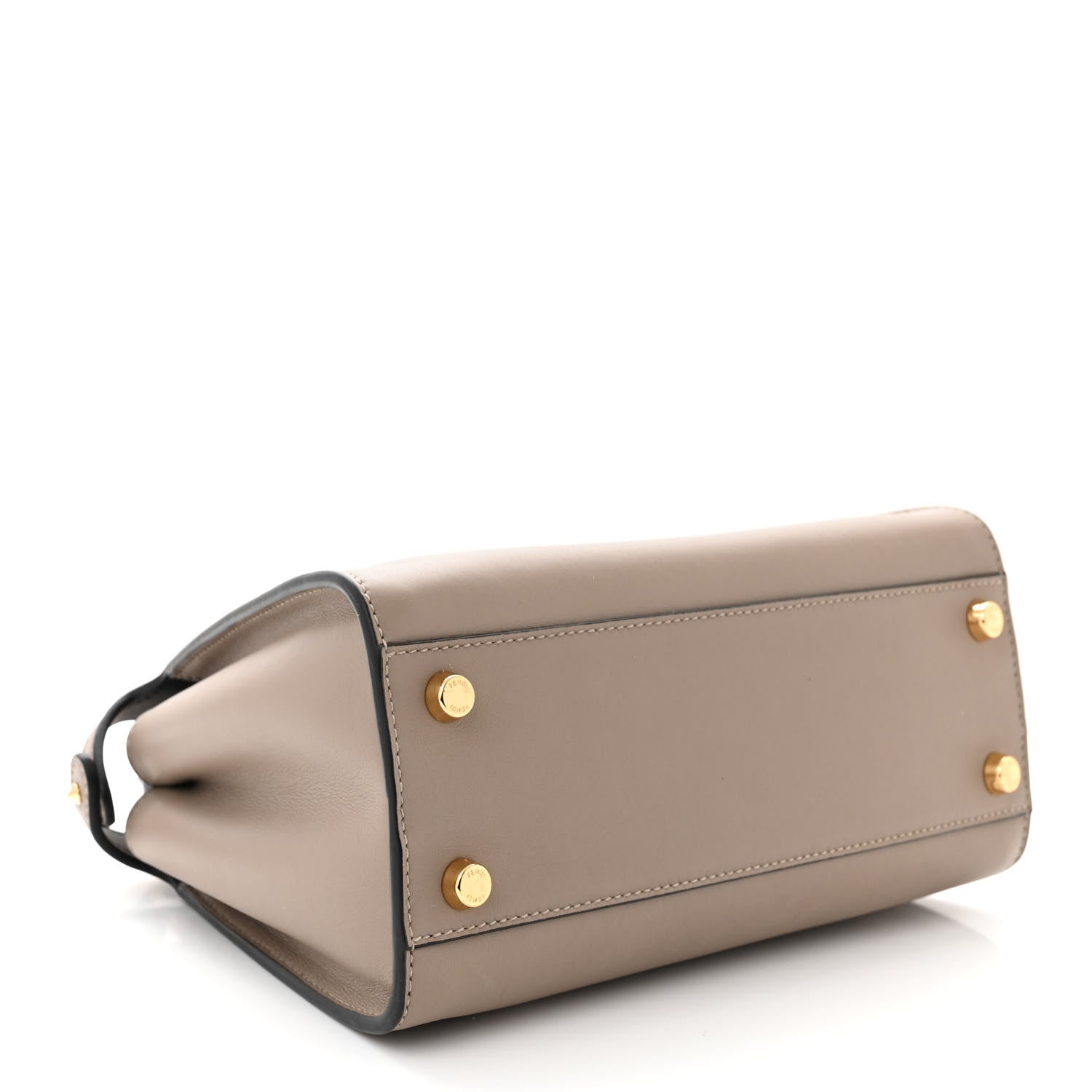 Fendi Vitello Tahiti Burro Medium Peekaboo Iconic Essentially Satchel Tortora Black 4 of 10