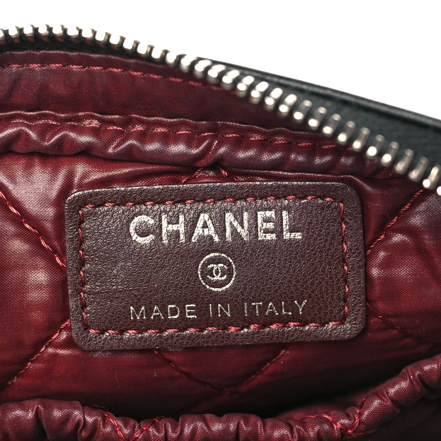 Chanel Lambskin Quilted Small Curvy Pouch Cosmetic Case Black 6 of 8