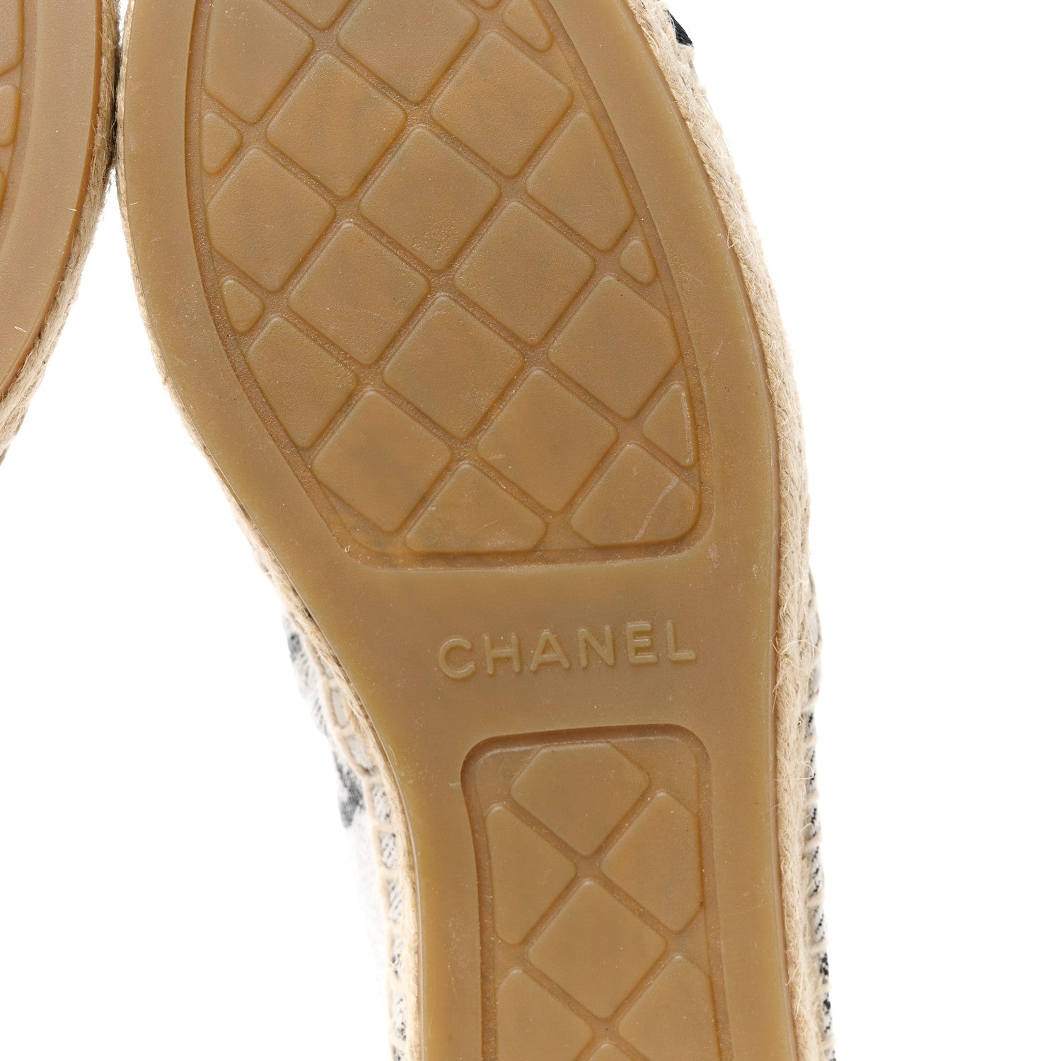 Chanel Cotton Jacquard Grosgrain CC Print Espadrilles 40 Grey Black 6 of 11