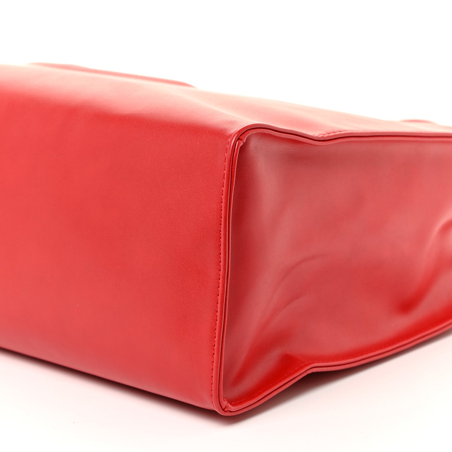Vegan Leather Medium Shopping Bag Red