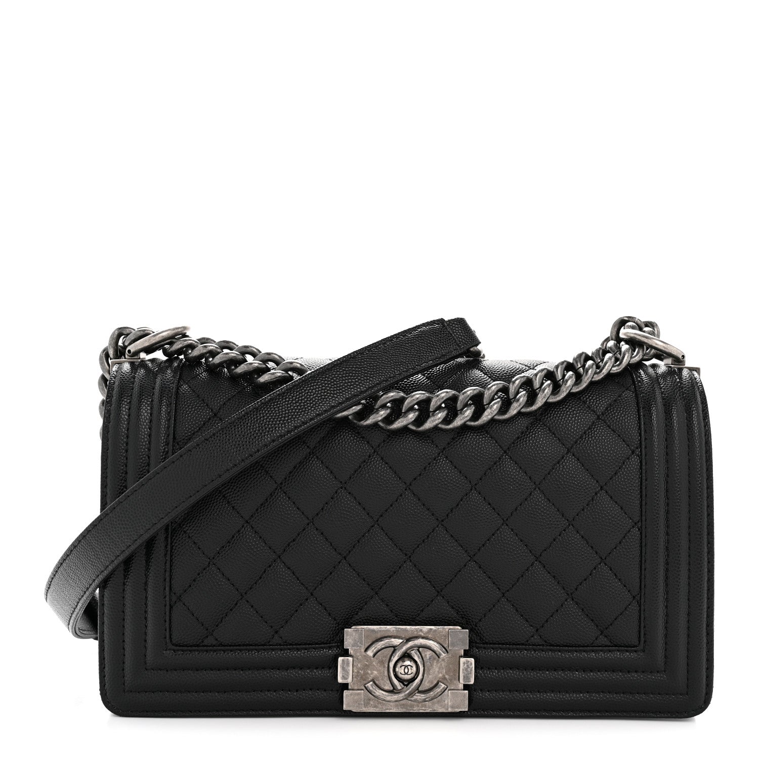 Chanel Caviar Quilted Medium Boy Flap Black 1 of 12