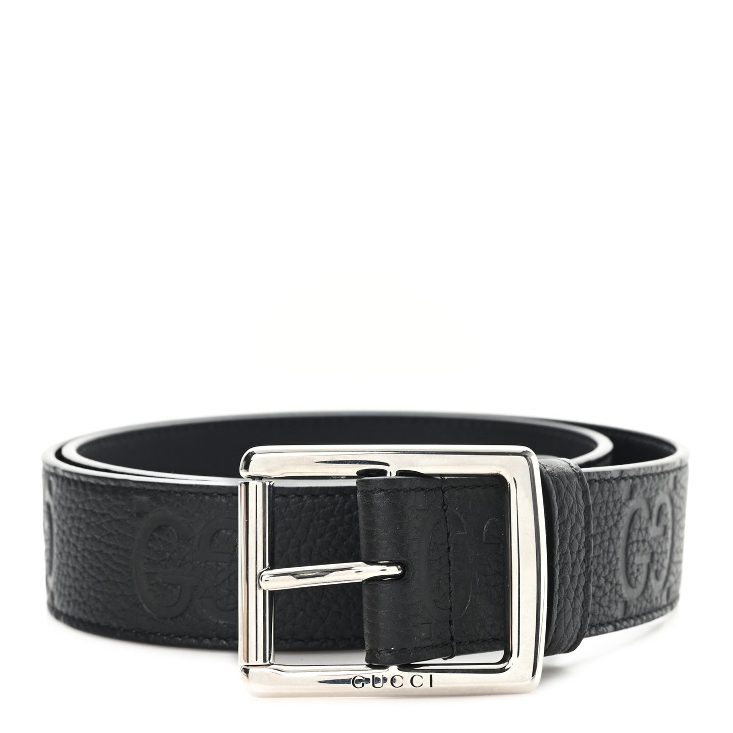 Piuma Calfskin Jumbo GG Embossed 35mm Belt 80 32 Black