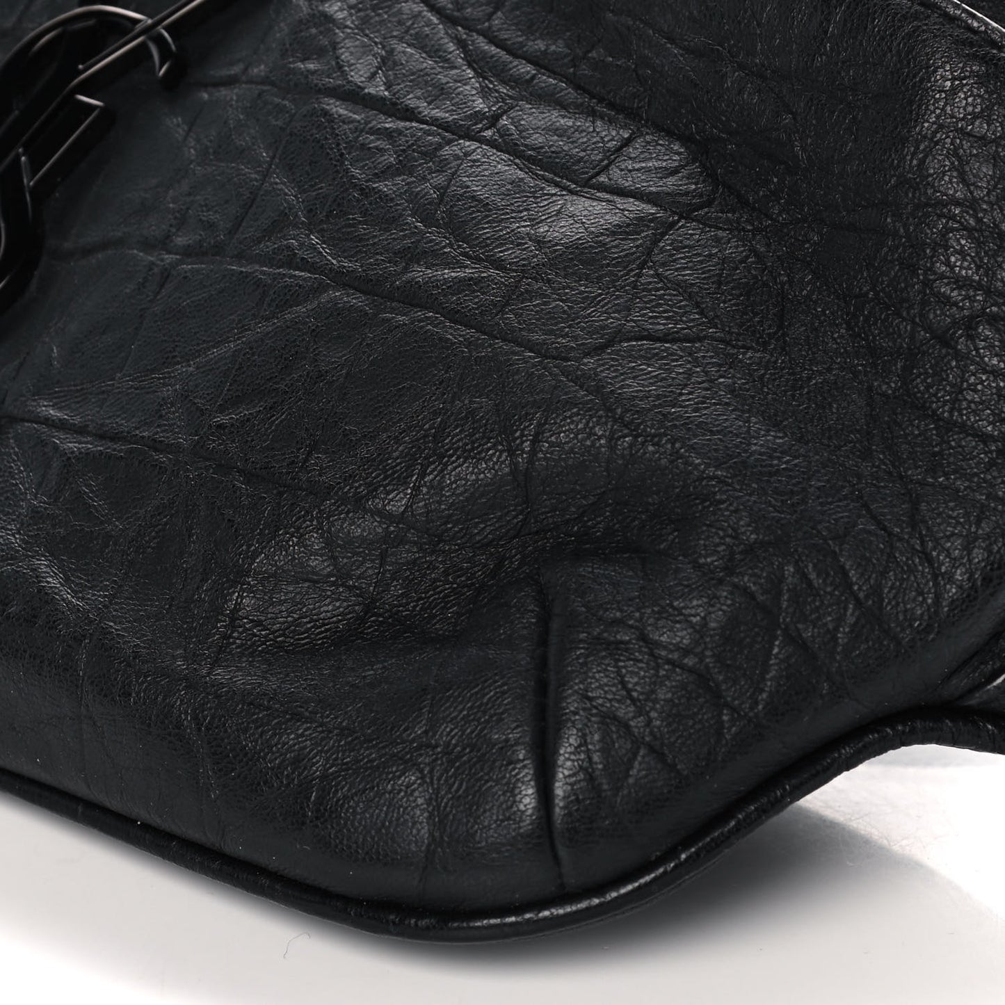 Calfskin Crocodile Embossed Monogram Belt Bag Black