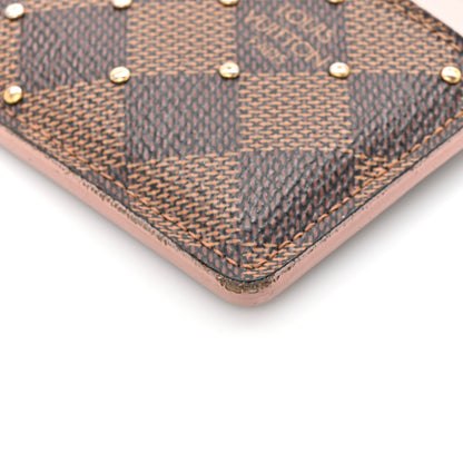 Louis Vuitton Damier Ebene Studded Card Holder Rose Ballerine 10 of 10